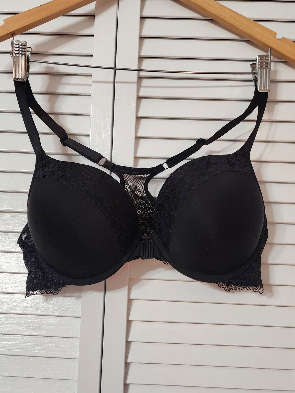 Upushall Front Closure Racerback Push Up Bra in Black - Women Intimates 38B - Picture 2 of 5